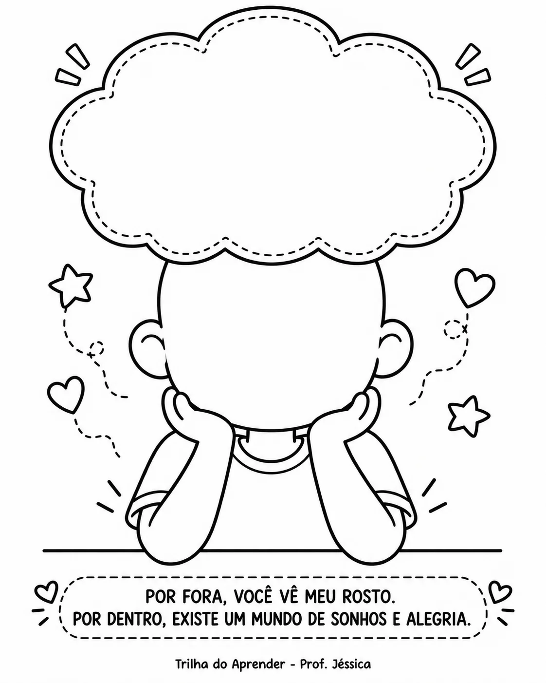 Infância de Sonhos – Atividade Interativa para o Dia das Crianças — amostra 2: Atividade interativa com rosto e nuvem…