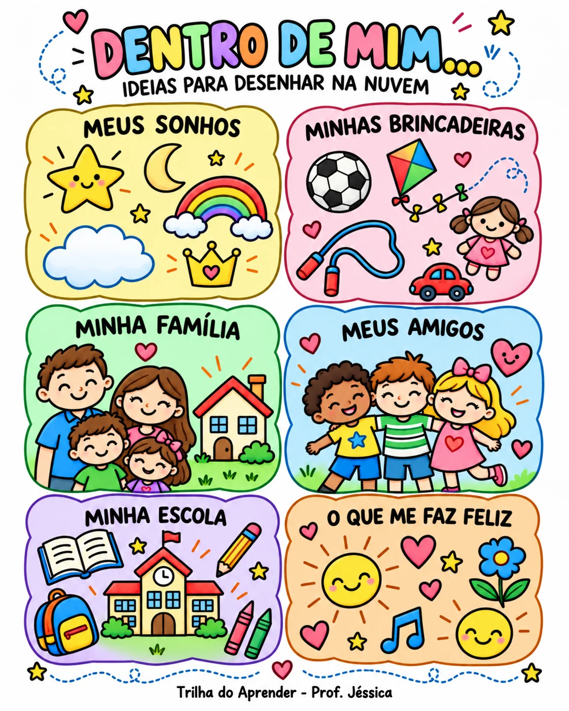 Infância de Sonhos – Atividade Interativa para o Dia das Crianças — amostra 3: Atividade interativa com rosto e nuvem…