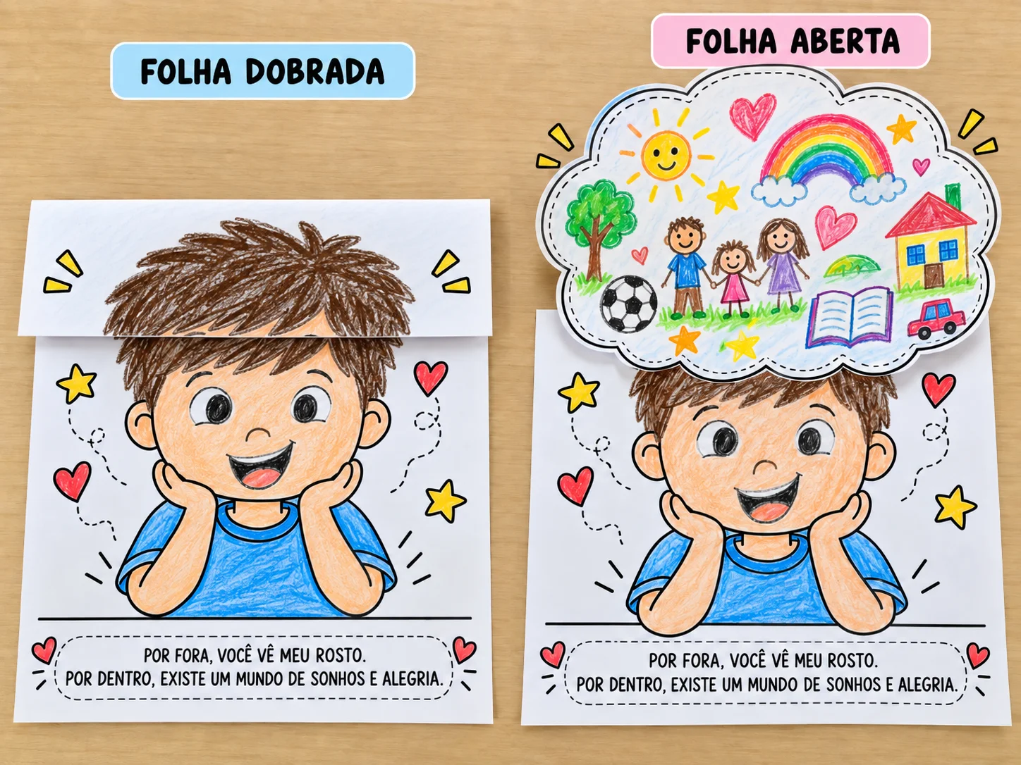 Infância de Sonhos – Atividade Interativa para o Dia das Crianças — amostra 4: Atividade interativa com rosto e nuvem…