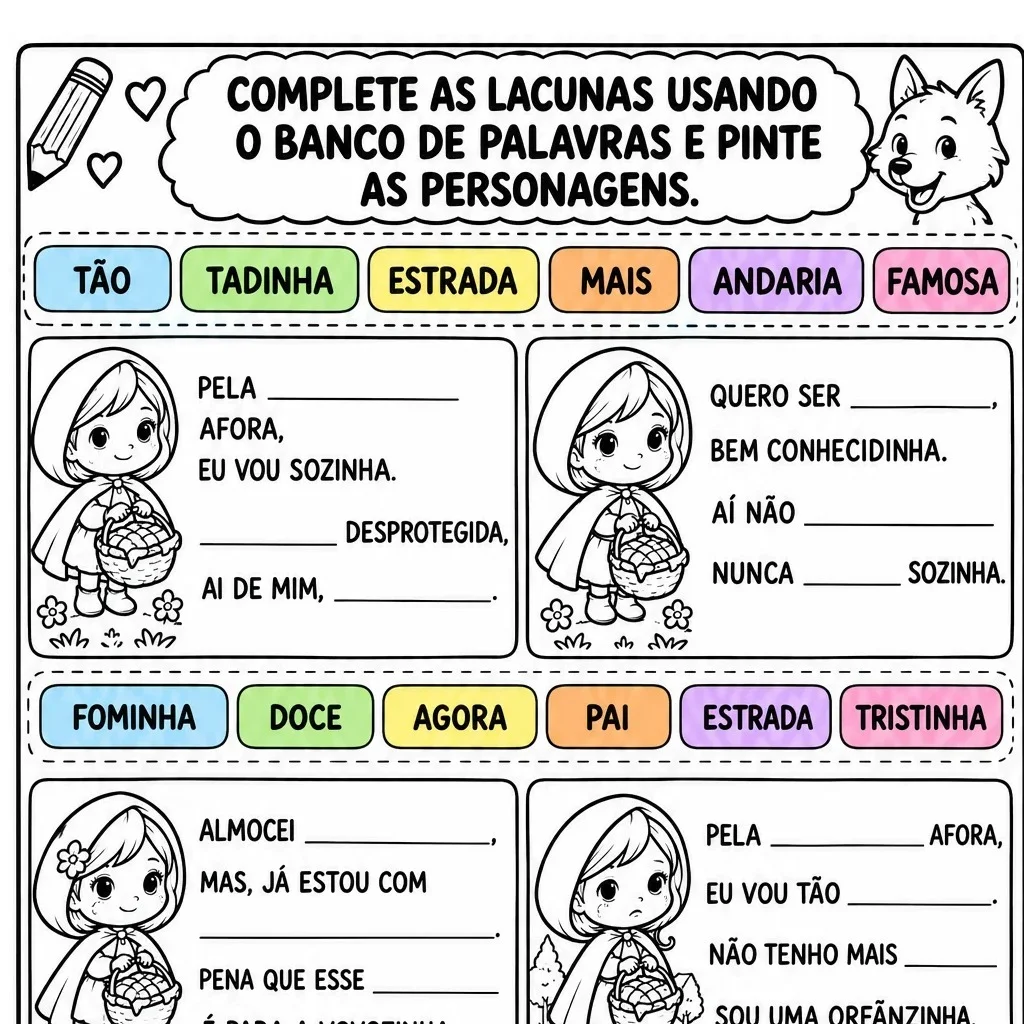INSPIRAÇÃO NO LIVRO "CHAPEUZINHOS COLORIDOS" - JOSÉ ROBERTO TORERO — amostra 3: Chapeuzinhos Coloridos: atividades de…