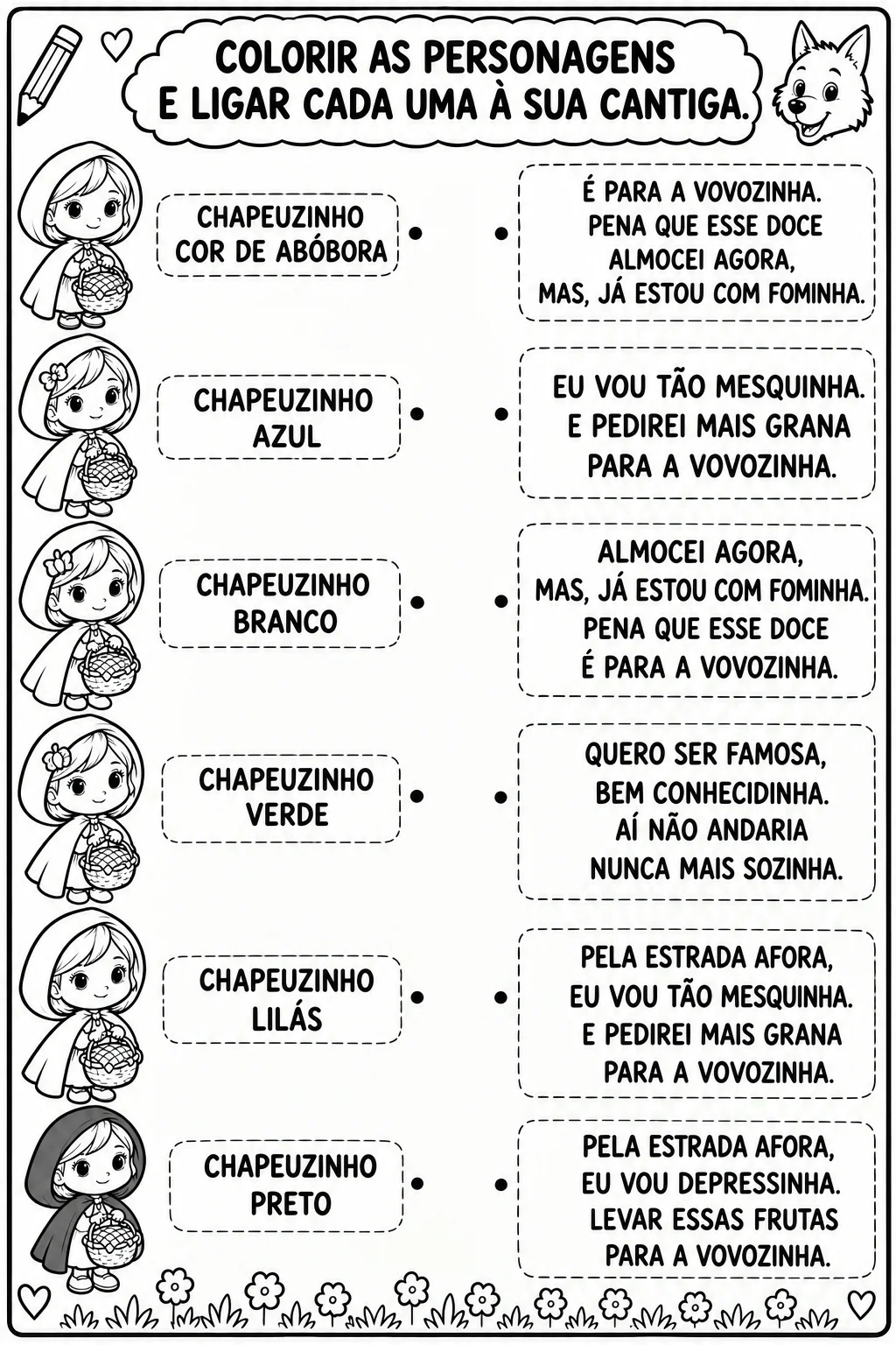 INSPIRAÇÃO NO LIVRO "CHAPEUZINHOS COLORIDOS" - JOSÉ ROBERTO TORERO — amostra 6: Chapeuzinhos Coloridos: atividades de…