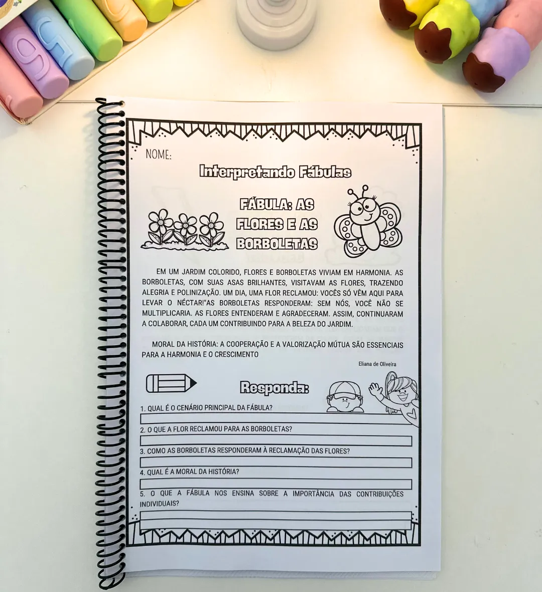 Interpretação de Fábulas: Atividades Ilustradas para Alfabetização — amostra 1: Interpretação de fábulas na alfabetização