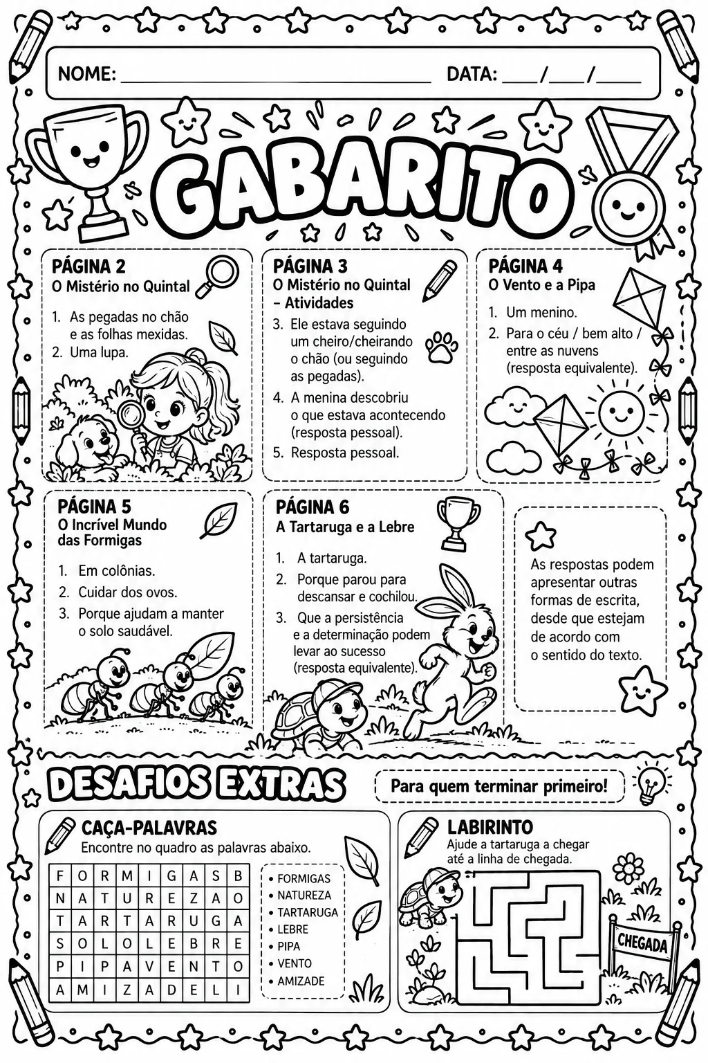 Interpretação de Texto 3º Ano – Atividades com Gabarito — amostra 6: Apostila de interpretação de texto para o 3º ano com…