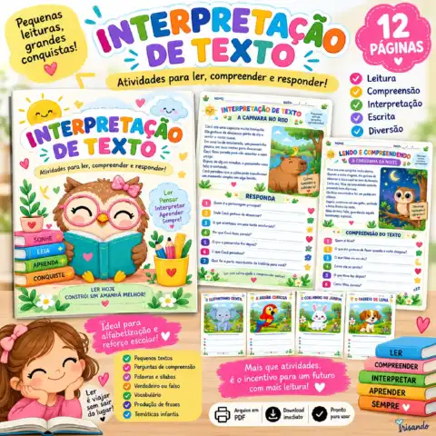 INTERPRETAÇÃO DE TEXTO – ATIVIDADES PARA LER E INTERPRETAR — amostra 1: Atividades de interpretação de texto para…