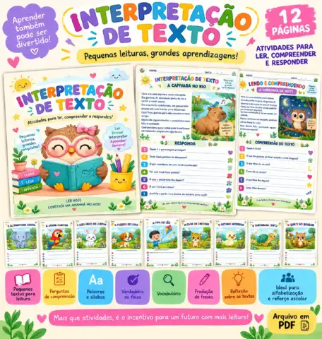 INTERPRETAÇÃO DE TEXTO – ATIVIDADES PARA LER E INTERPRETAR — amostra 2: Atividades de interpretação de texto para…
