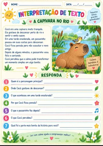 INTERPRETAÇÃO DE TEXTO – ATIVIDADES PARA LER E INTERPRETAR — amostra 3: Atividades de interpretação de texto para…