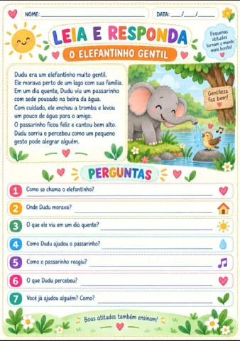 INTERPRETAÇÃO DE TEXTO – ATIVIDADES PARA LER E INTERPRETAR — amostra 4: Atividades de interpretação de texto para…