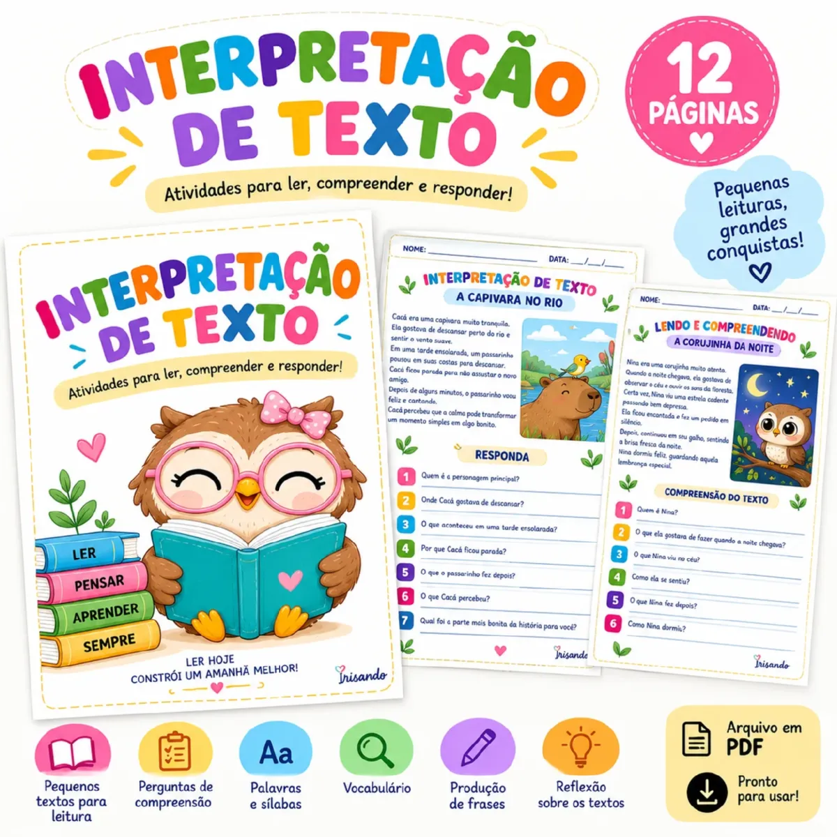 INTERPRETAÇÃO DE TEXTO – ATIVIDADES PARA LER E INTERPRETAR — Alfabetização para Educação Infantil: Atividades de…