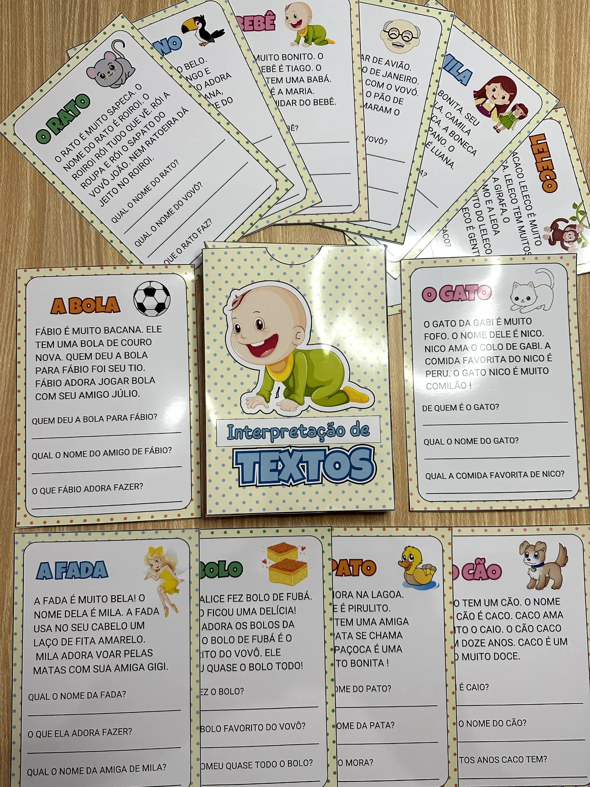 Interpretação de textos - 12 textos curtos leitura e interpretação — amostra 6: caixinha para guardar o material. Essa…