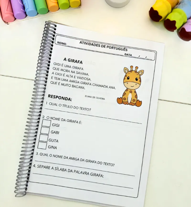 Interpretação de Textos Curtos: 2 Apostilas para Alfabetização — amostra 2: O que vem no material