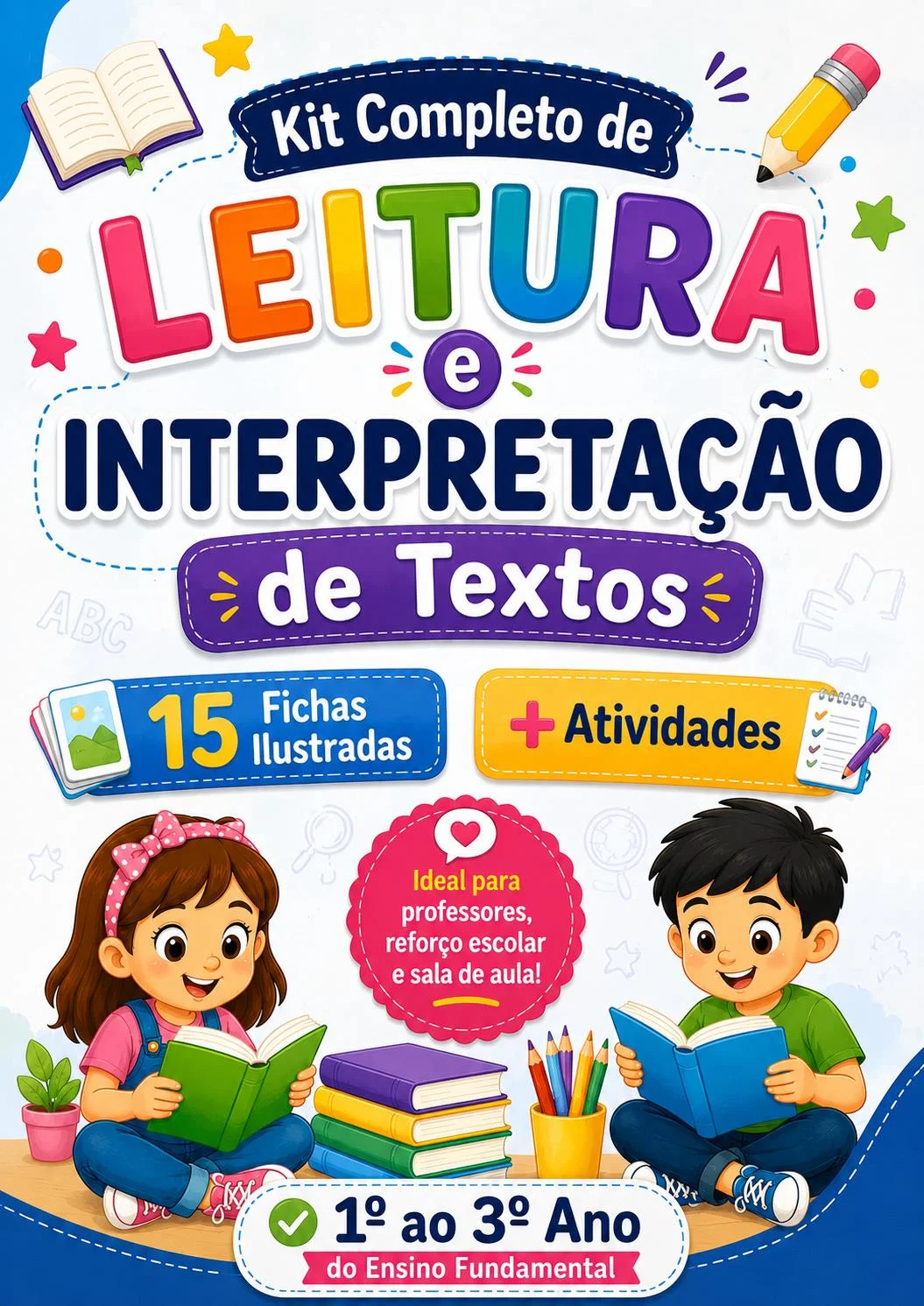 IT DE LEITURA E INTERPRETAÇÃO DE TEXTOS 1º ao 3º Ano | Reforço Escolar — capa do material