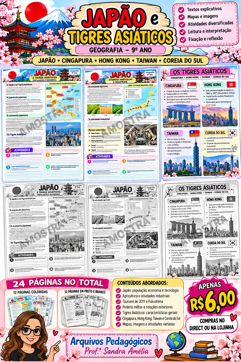 🌏🇯🇵 JAPÃO E OS TIGRES ASIÁTICOS – GEOGRAFIA | 9º ANO 📚 — Geografia para Fundamental II (6º–9º): Uma sequência didática…