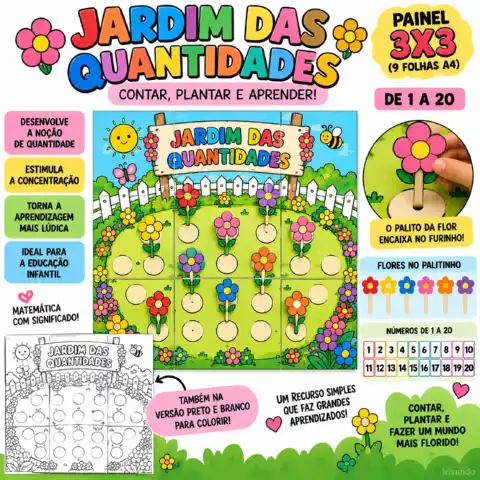 Jardim das Quantidades da primavera – Painel Matemático — capa do material