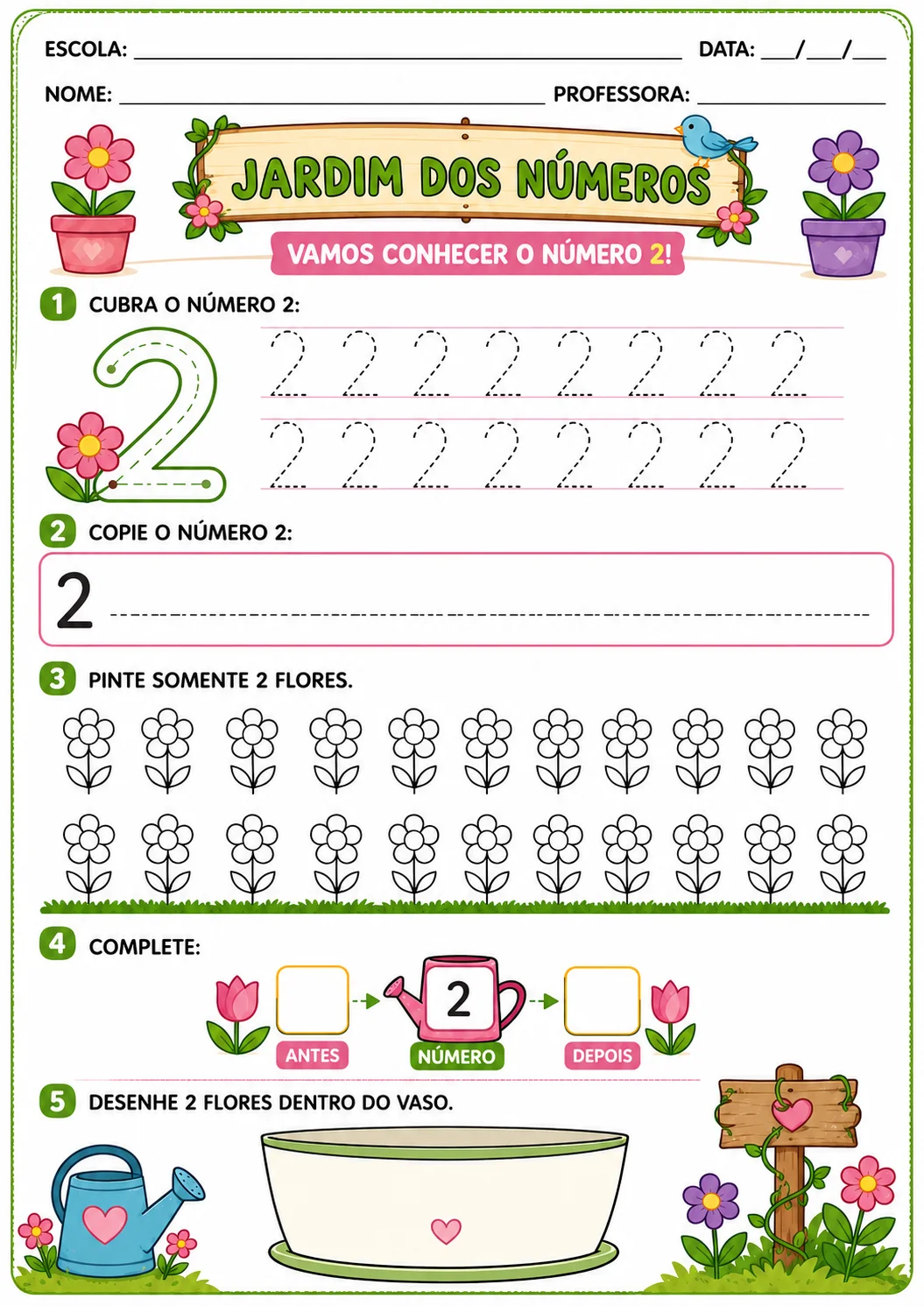 Jardim Dos Números: Matemática Anos Iniciais — amostra 2: JARDIM DOS NÚMEROS Um material lúdico, colorido e encantador para…
