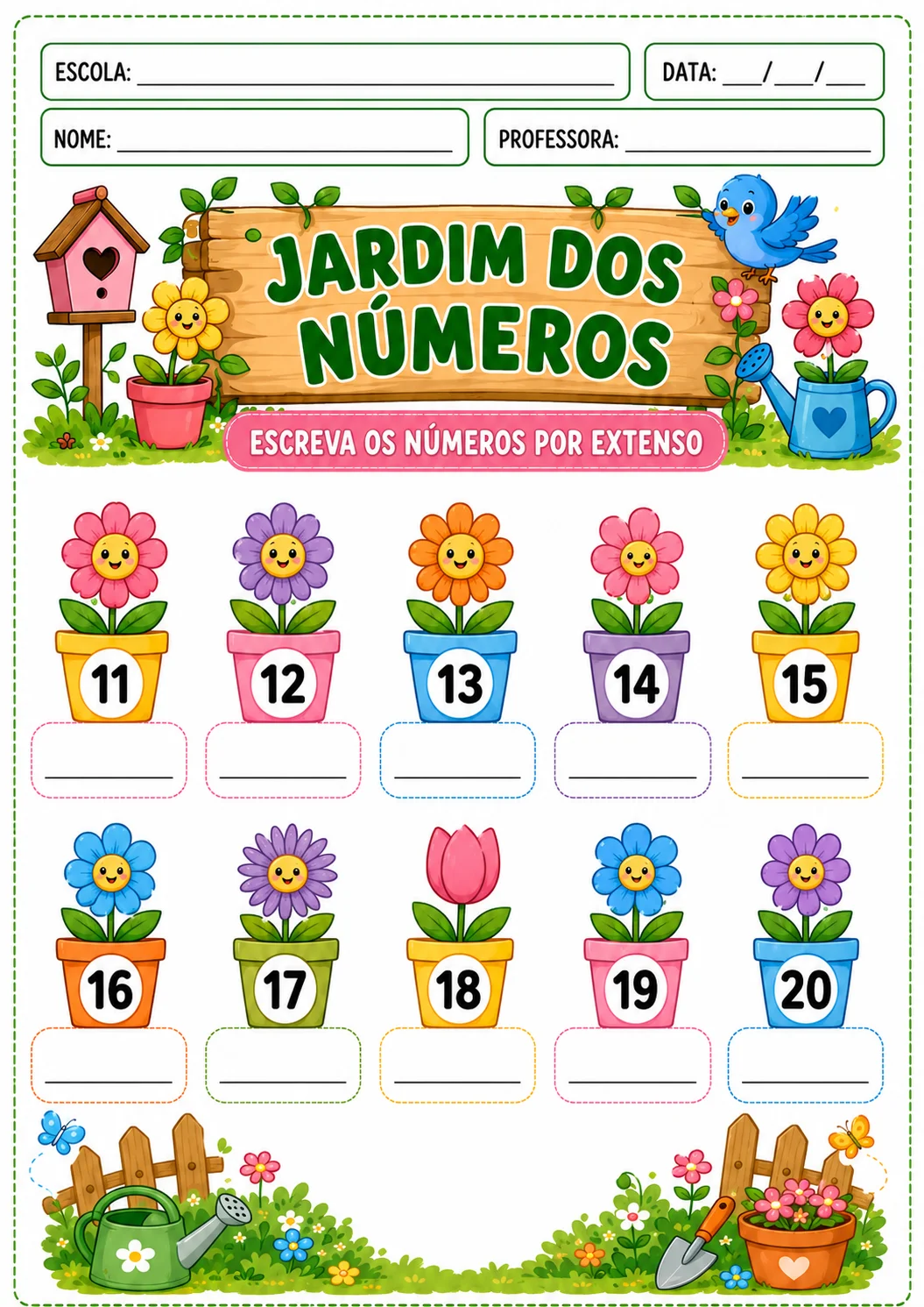 Jardim Dos Números: Matemática Anos Iniciais — amostra 4: JARDIM DOS NÚMEROS Um material lúdico, colorido e encantador para…