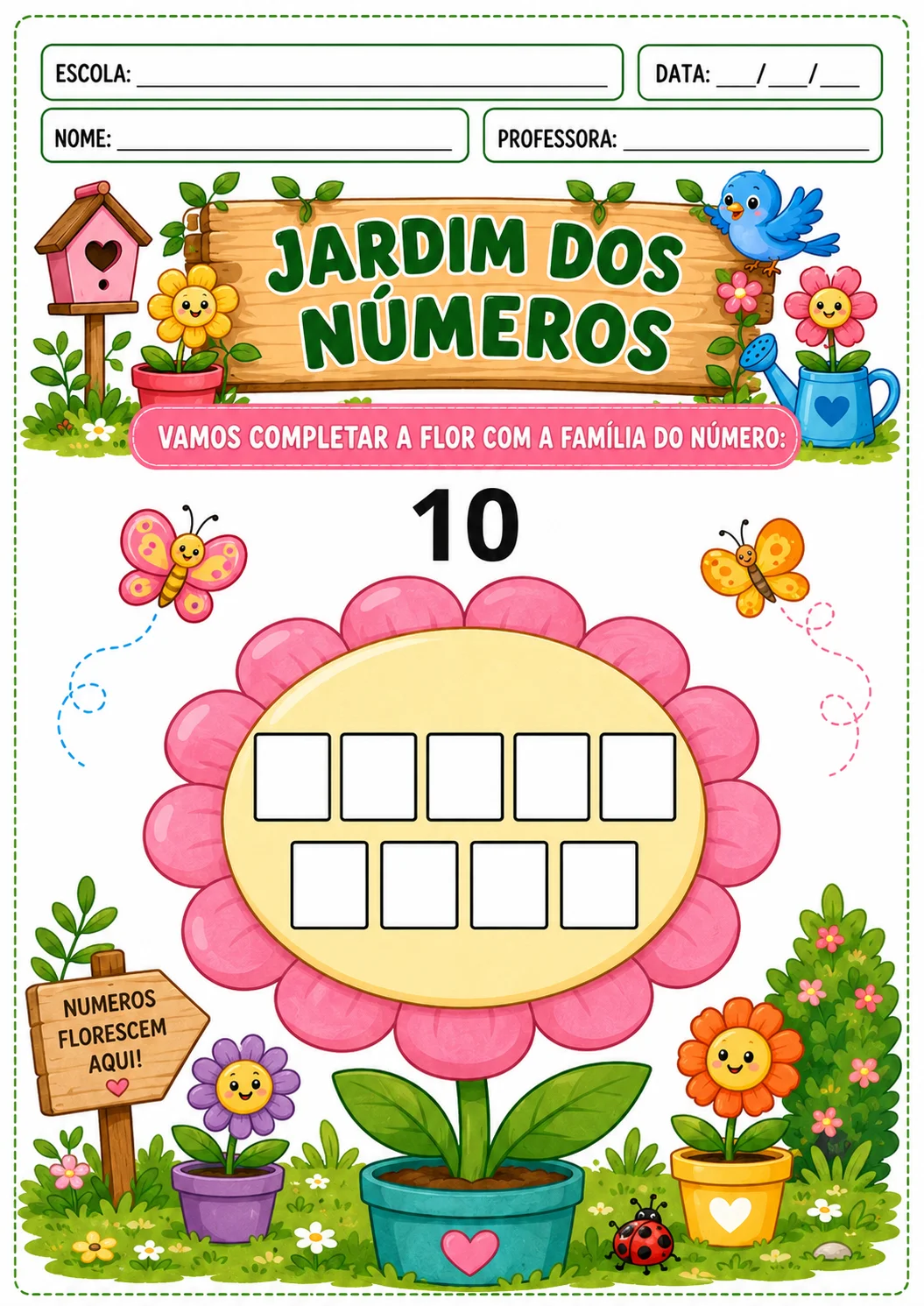 Jardim Dos Números: Matemática Anos Iniciais — amostra 6: JARDIM DOS NÚMEROS Um material lúdico, colorido e encantador para…