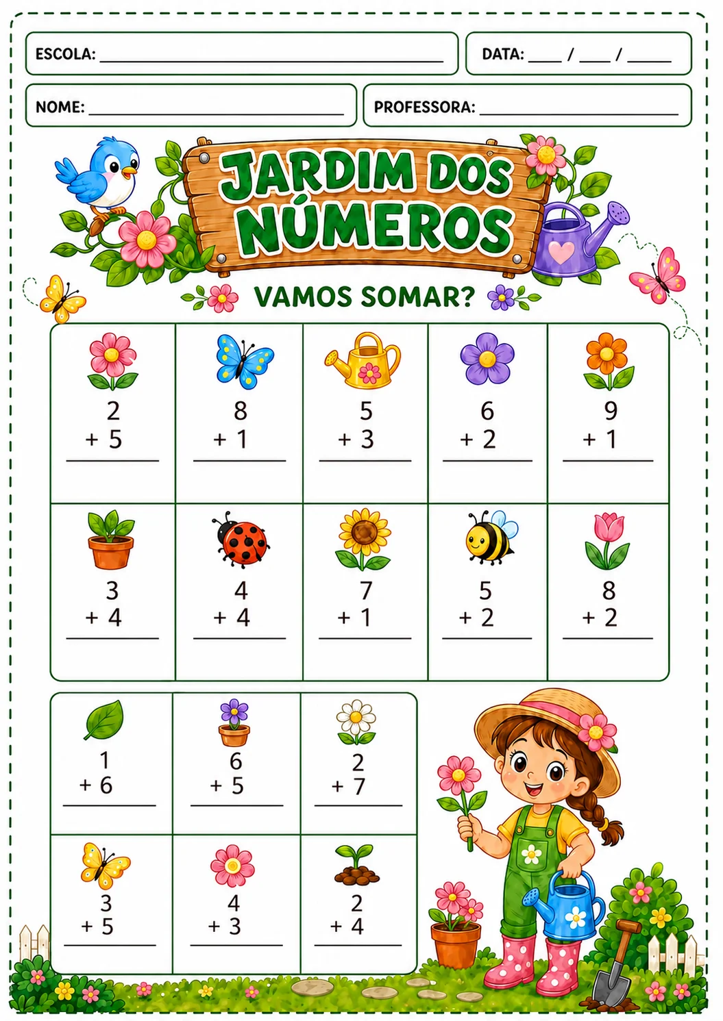 Jardim Dos Números: Matemática Anos Iniciais — amostra 7: JARDIM DOS NÚMEROS Um material lúdico, colorido e encantador para…
