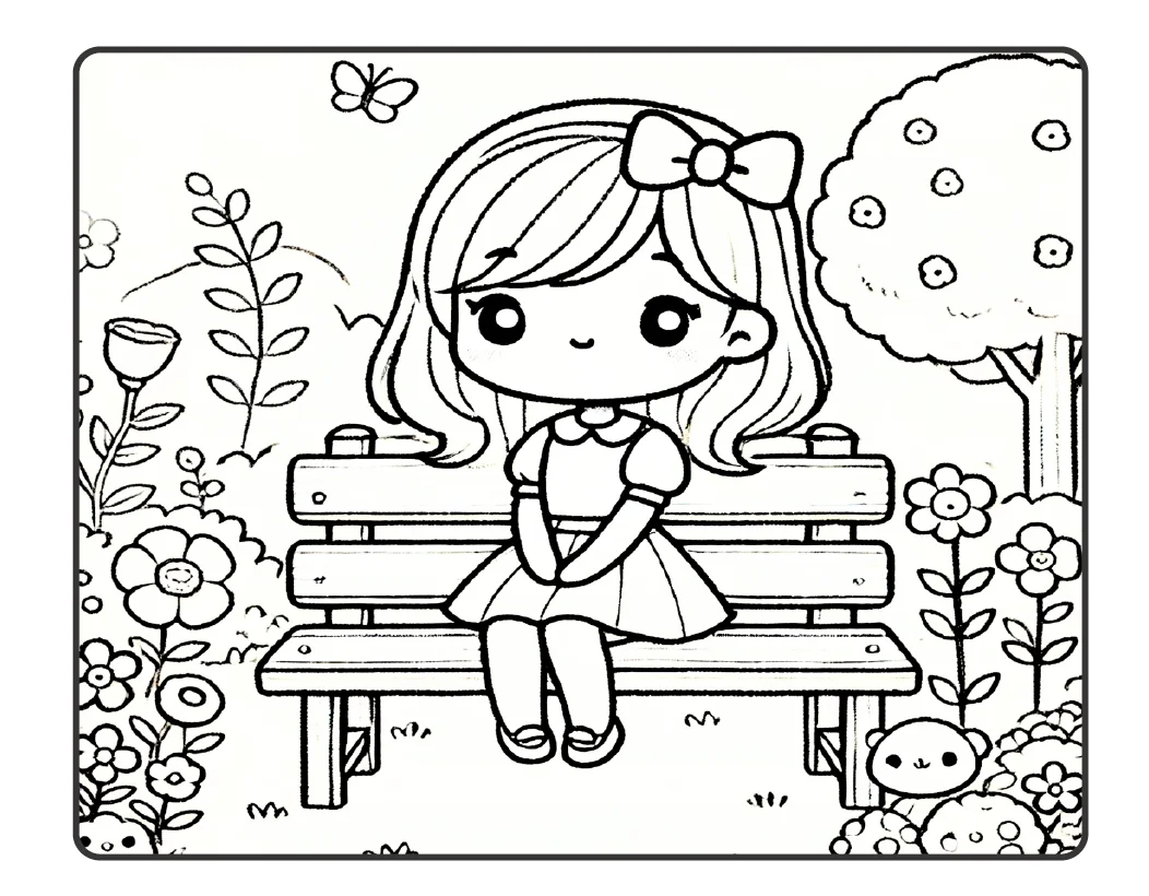 🌸🌼 JARDIM PARA COLORIR — UM MUNDO DE FLORES, NATUREZA — amostra 2: O material Jardim traz lindas ilustrações com meninas,…