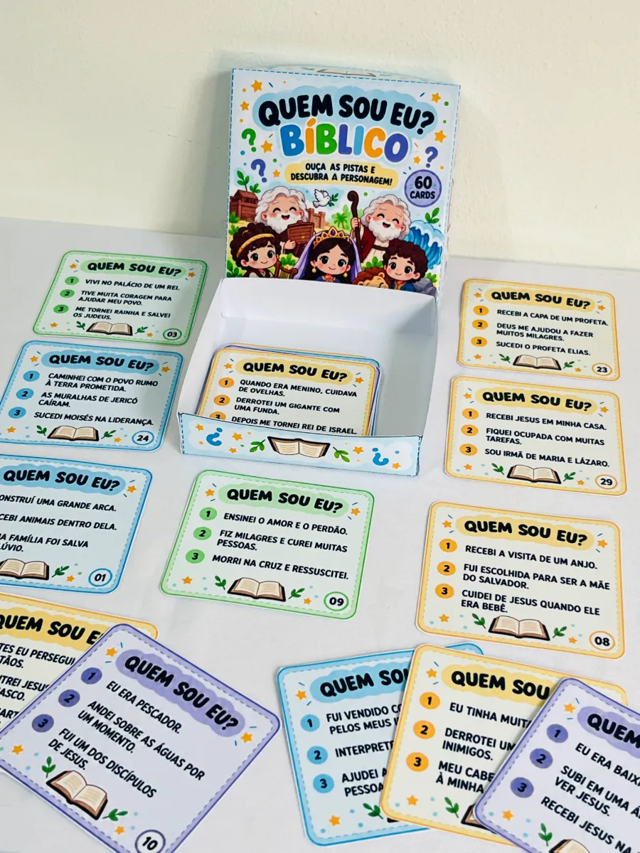 Jogo bíblico com 30 desafios de pistas e gabarito. — amostra 4: Transforme o aprendizado bíblico em uma brincadeira cheia…