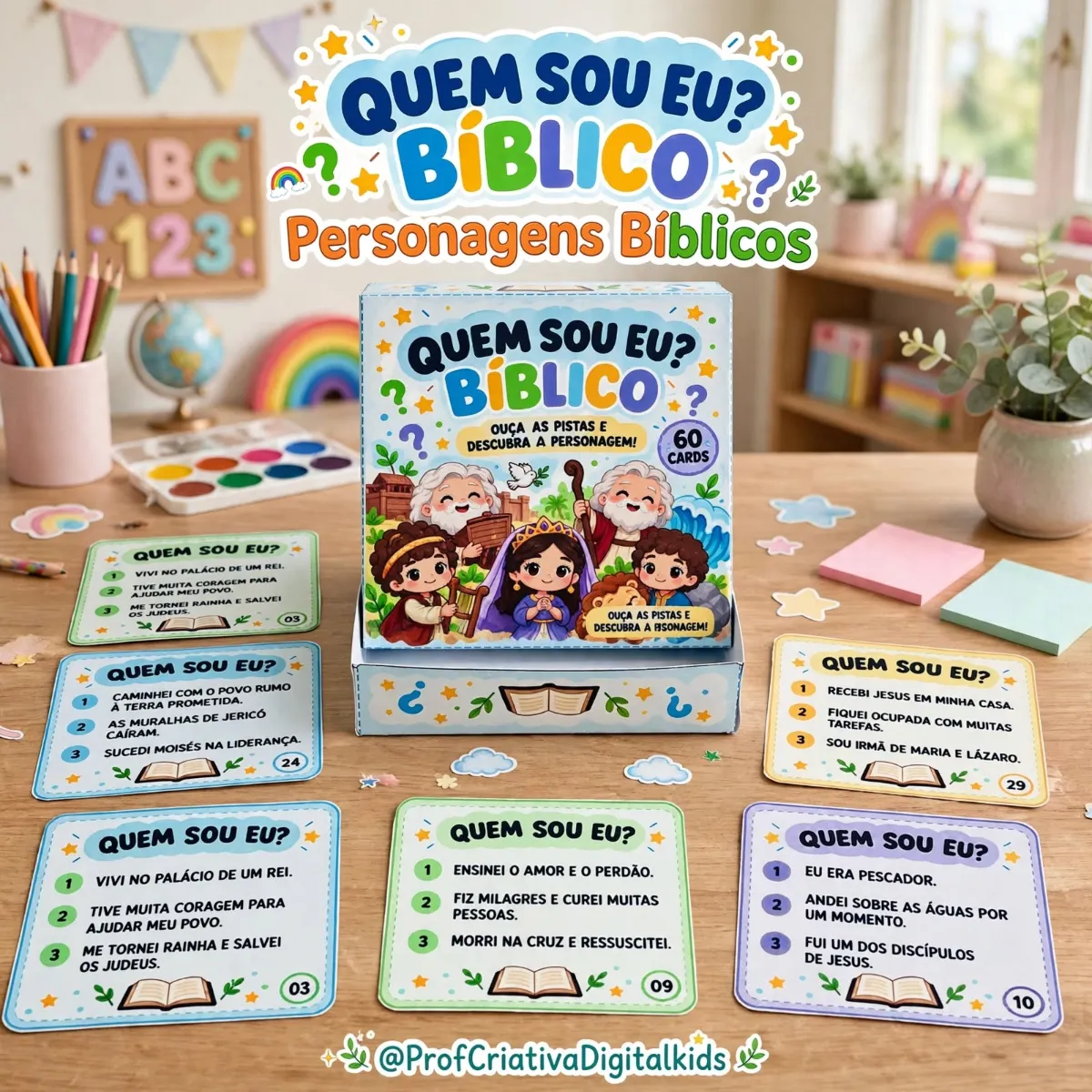 Jogo bíblico com 30 desafios de pistas e gabarito. — Outros para Educação Infantil: Transforme o aprendizado bíblico em uma…