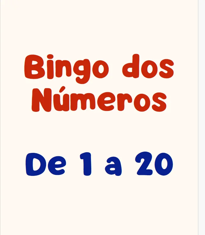 JOGO BINGO DE NÚMEROS - ALFABETIZAÇÃO MATEMÁTICA INICIAL — Alfabetização para Educação Infantil: Uma atividade lúdica para…