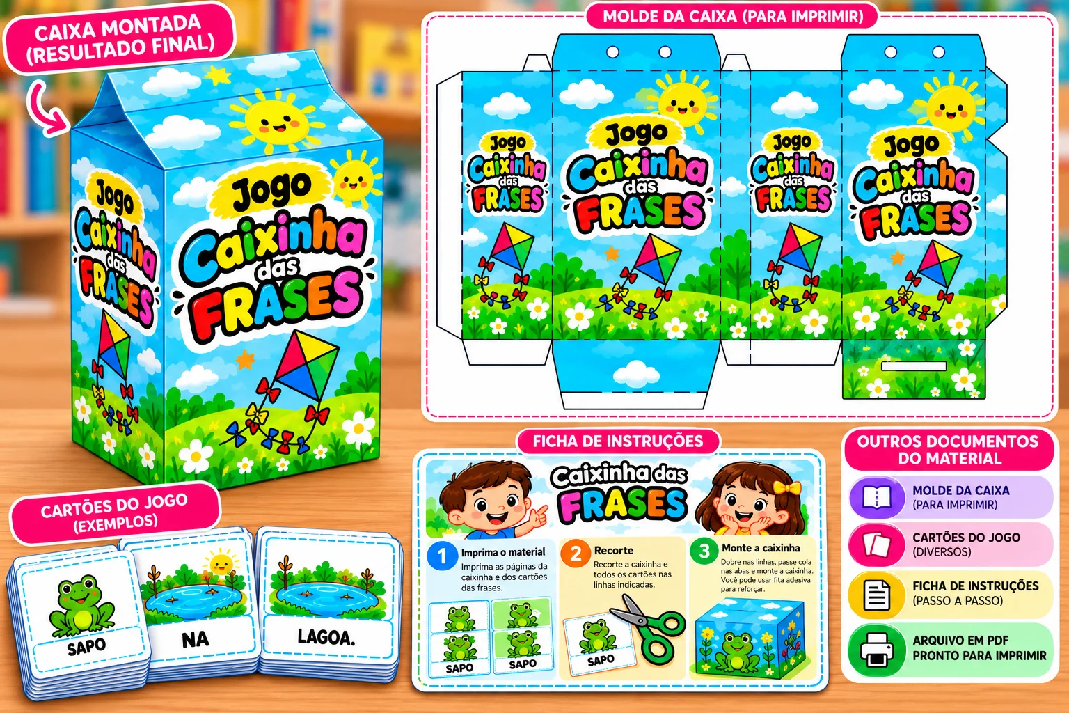 Jogo Caixinha das Frases para Alfabetização – PDF Educação Infantil — amostra 7: O Jogo Caixinha das Frases é um recurso…
