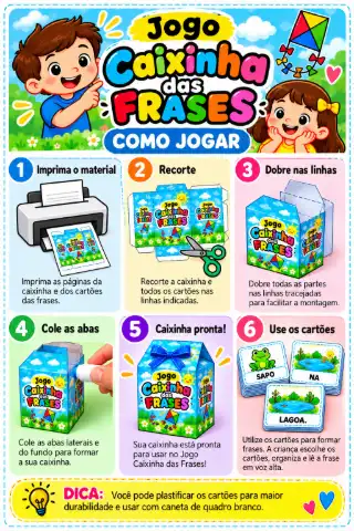 Jogo Caixinha das Frases PDF - Alfabetização — amostra 2: Apresentamos o Jogo Caixinha das Frases, um recurso pedagógico…