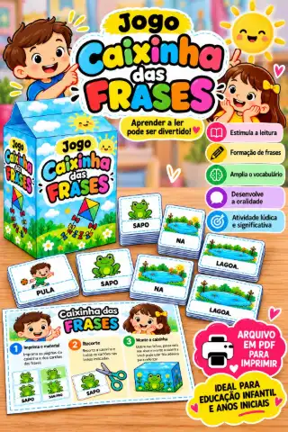 Jogo Caixinha das Frases PDF - Alfabetização — amostra 3: Apresentamos o Jogo Caixinha das Frases, um recurso pedagógico…