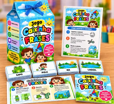 Jogo Caixinha das Frases PDF - Alfabetização — capa do material