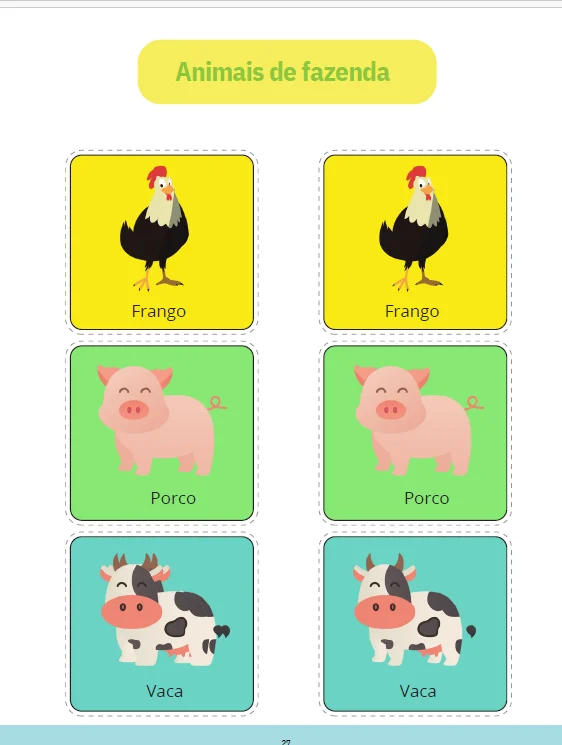 JOGO CARTAS COMBINADAS - ATIVIDADE LÚDICA — amostra 7: Um jogo de cartas combinadas para trabalhar memória, atenção,…