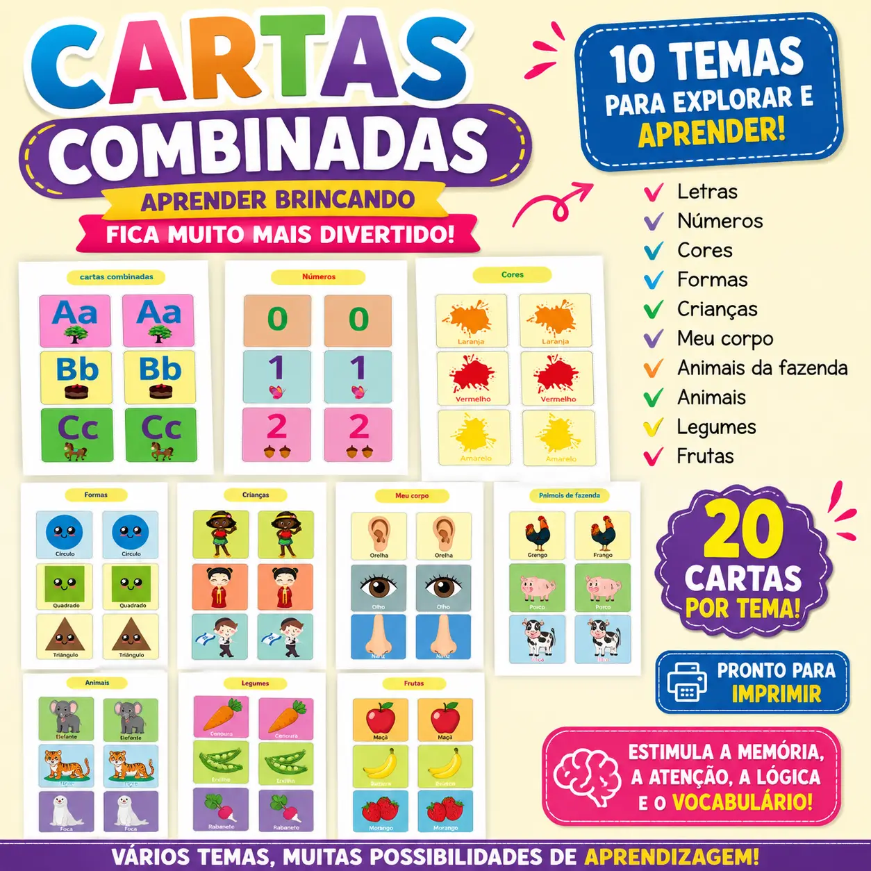 JOGO CARTAS COMBINADAS - ATIVIDADE LÚDICA — Alfabetização para Educação Infantil: Um jogo de cartas combinadas para…