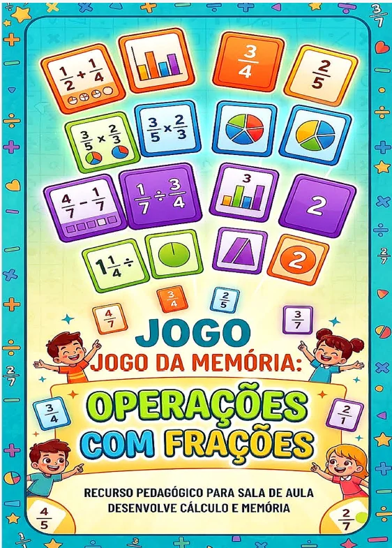 Jogo com operações de frações para alunos do 5º ano — capa do material