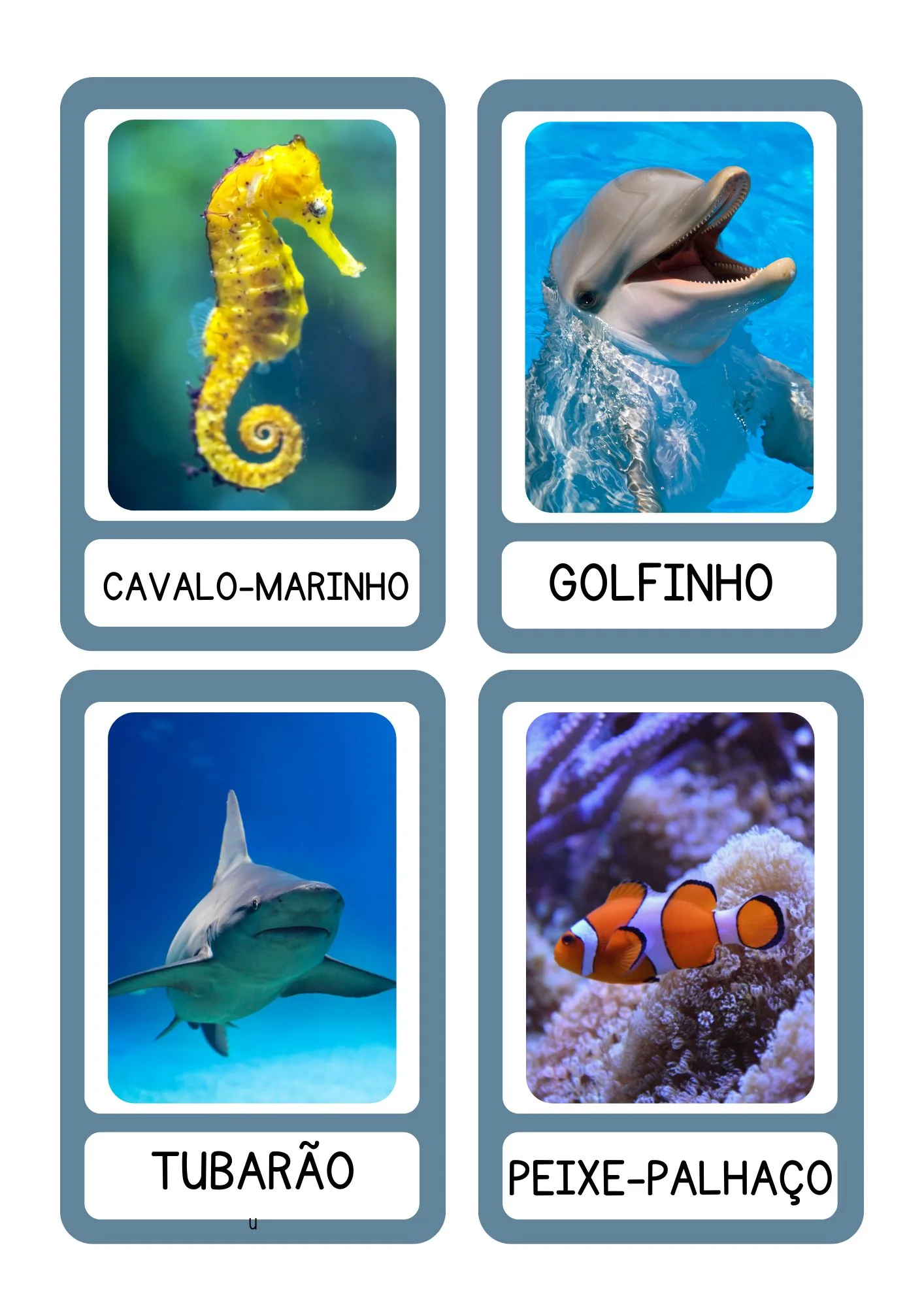 Jogo da Memória Animais Marinhos 24 Pares PDF para Imprimir — amostra 1: 🌊 JOGO DA MEMÓRIA – ANIMAIS MARINHOS