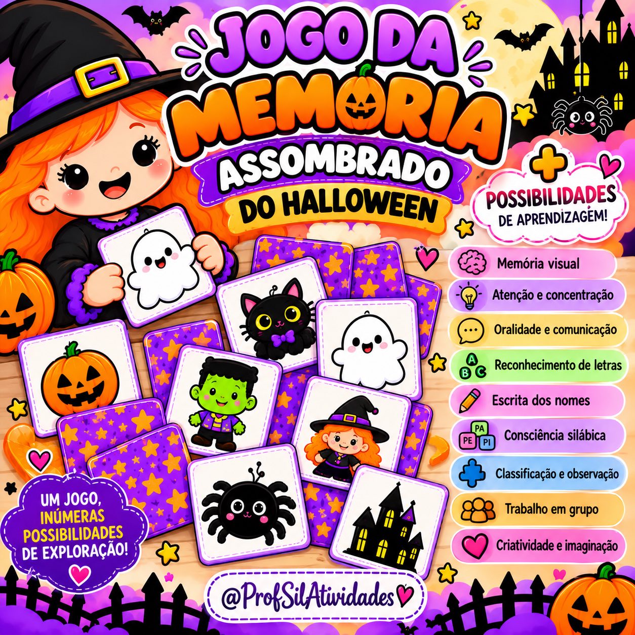 Jogo da Memória Assombrado do Halloween + Possibilidades — amostra 1: 👻 O que você pode fazer com esse jogo?