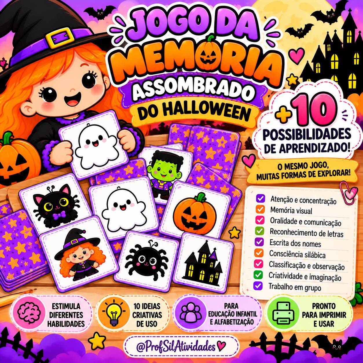 Jogo da Memória Assombrado do Halloween + Possibilidades — amostra 2: 🌟 Habilidades que podem ser desenvolvidas