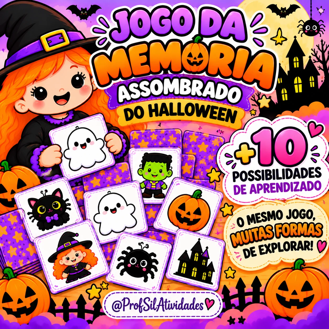 Jogo da Memória Assombrado do Halloween + Possibilidades — capa do material