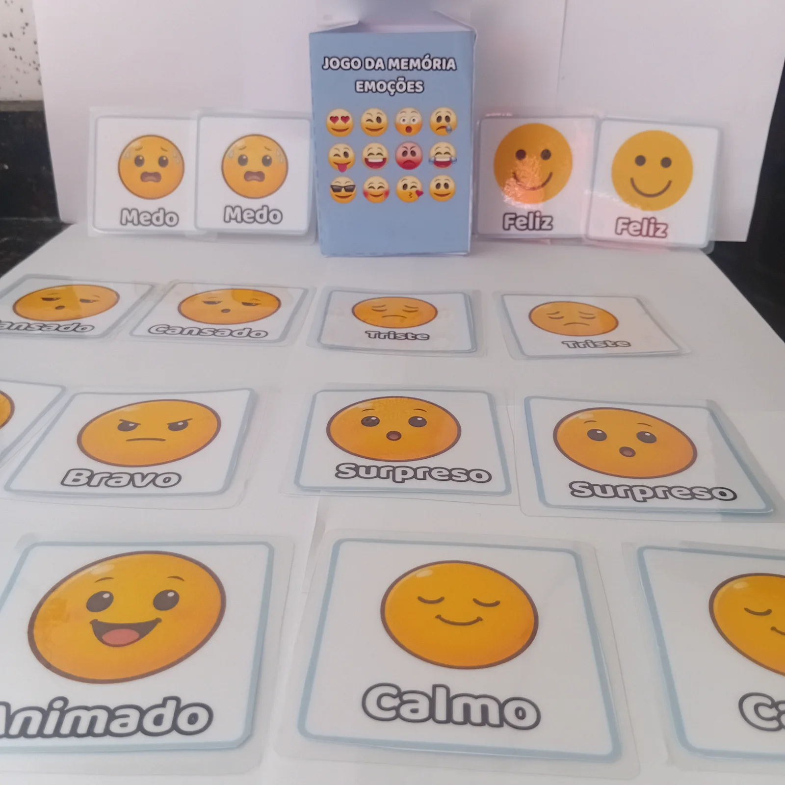 Jogo da Memória das Emoções – 8 Pares de Cartas — amostra 4: Jogo da Memória das Emoções com 8 pares de cartas,…