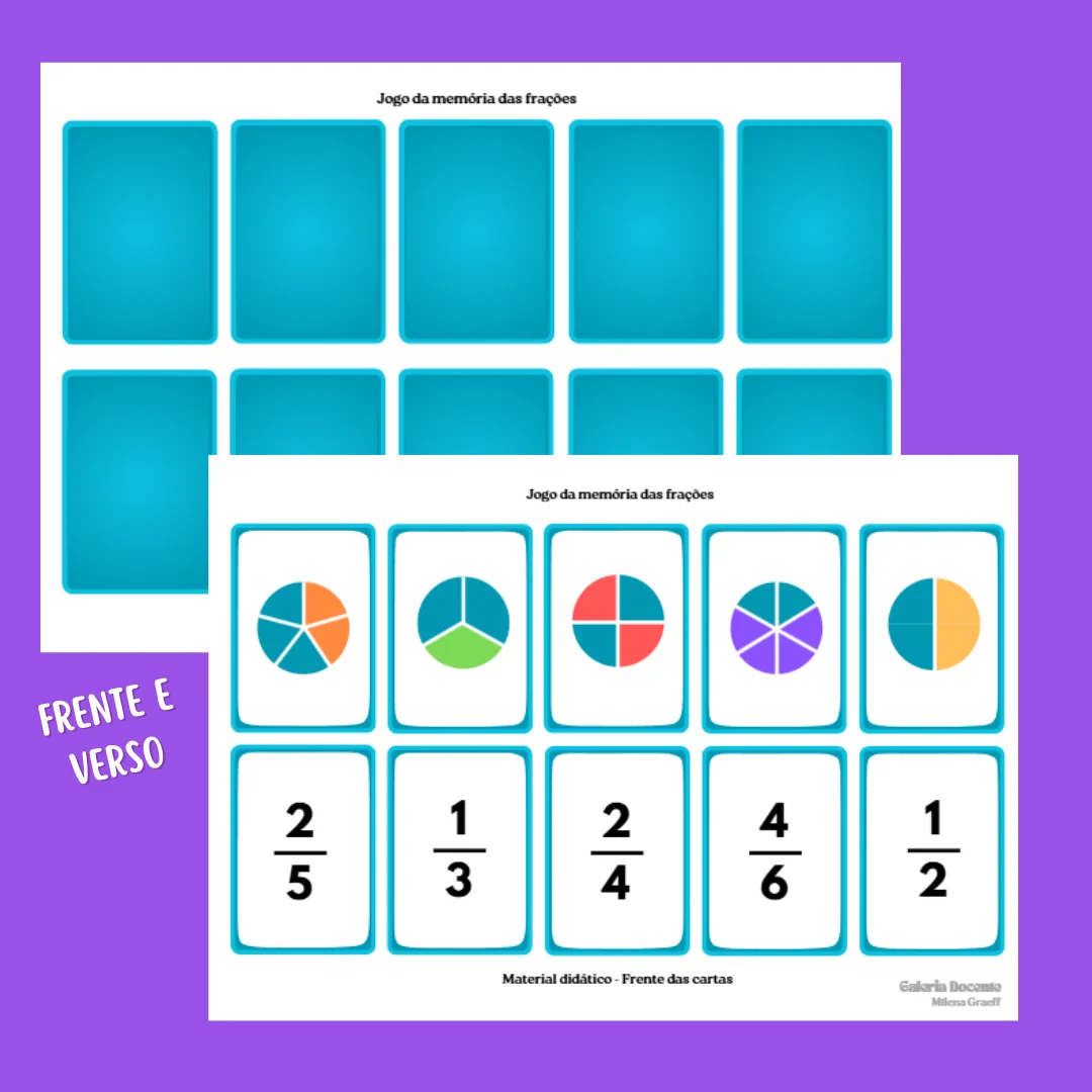 Jogo da Memória das Frações para Imprimir – 15 Pares 5° ano — amostra 3: Faixa etária / ano escolar Jogo da Memória das Frações para Imprimir – 15 Pares 5° ano — amostra 3: Faixa etária / ano escolar