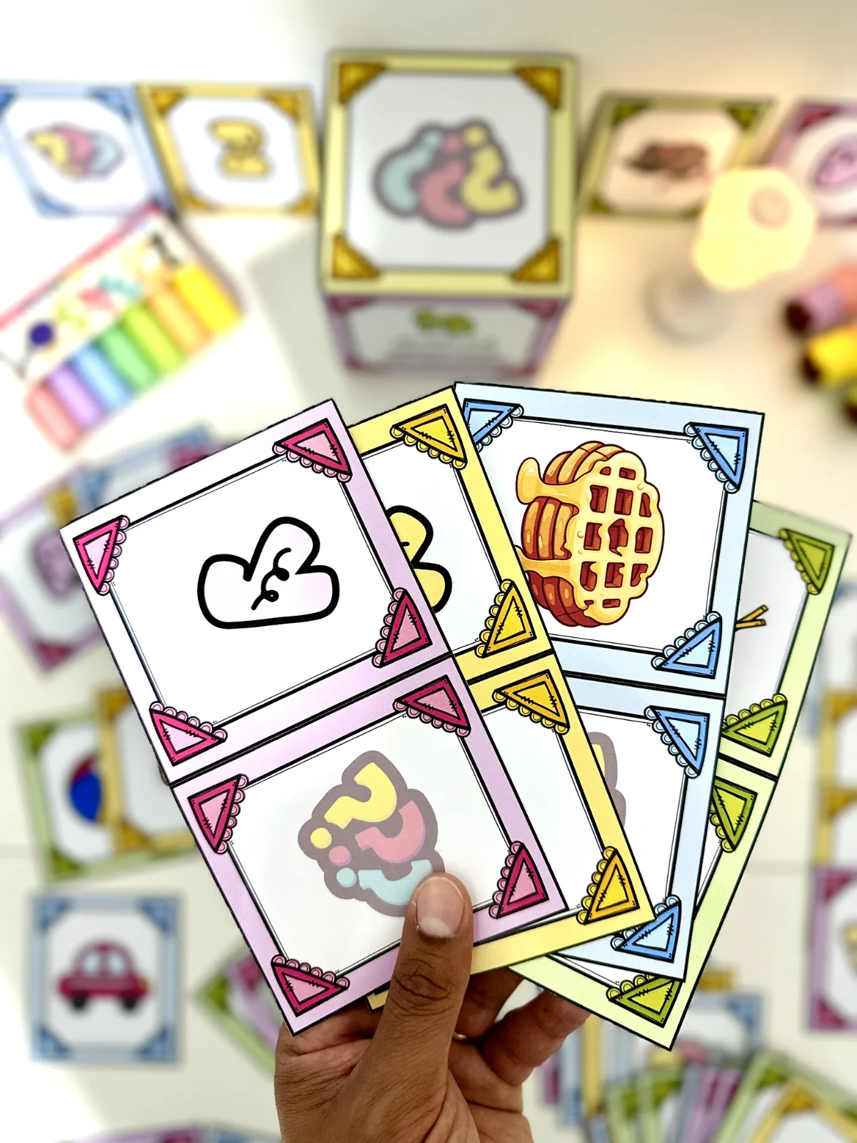 Jogo da Memoria do Alfabeto com caixa e fichas ilustradas — amostra 2: Jogo da Memória do Alfabeto com caixa e fichas…