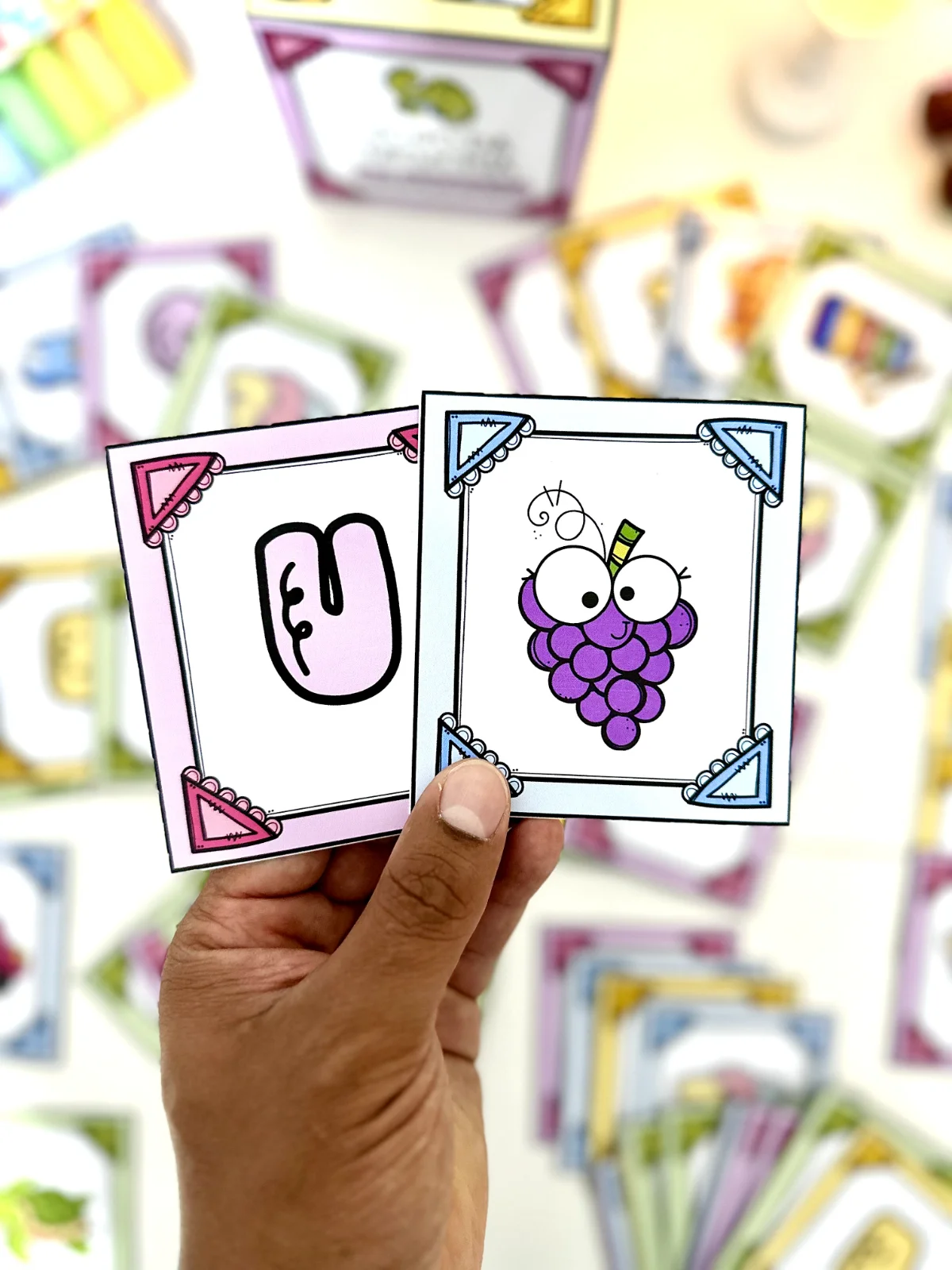 Jogo da Memoria do Alfabeto com caixa e fichas ilustradas — amostra 3: Jogo da Memória do Alfabeto com caixa e fichas…