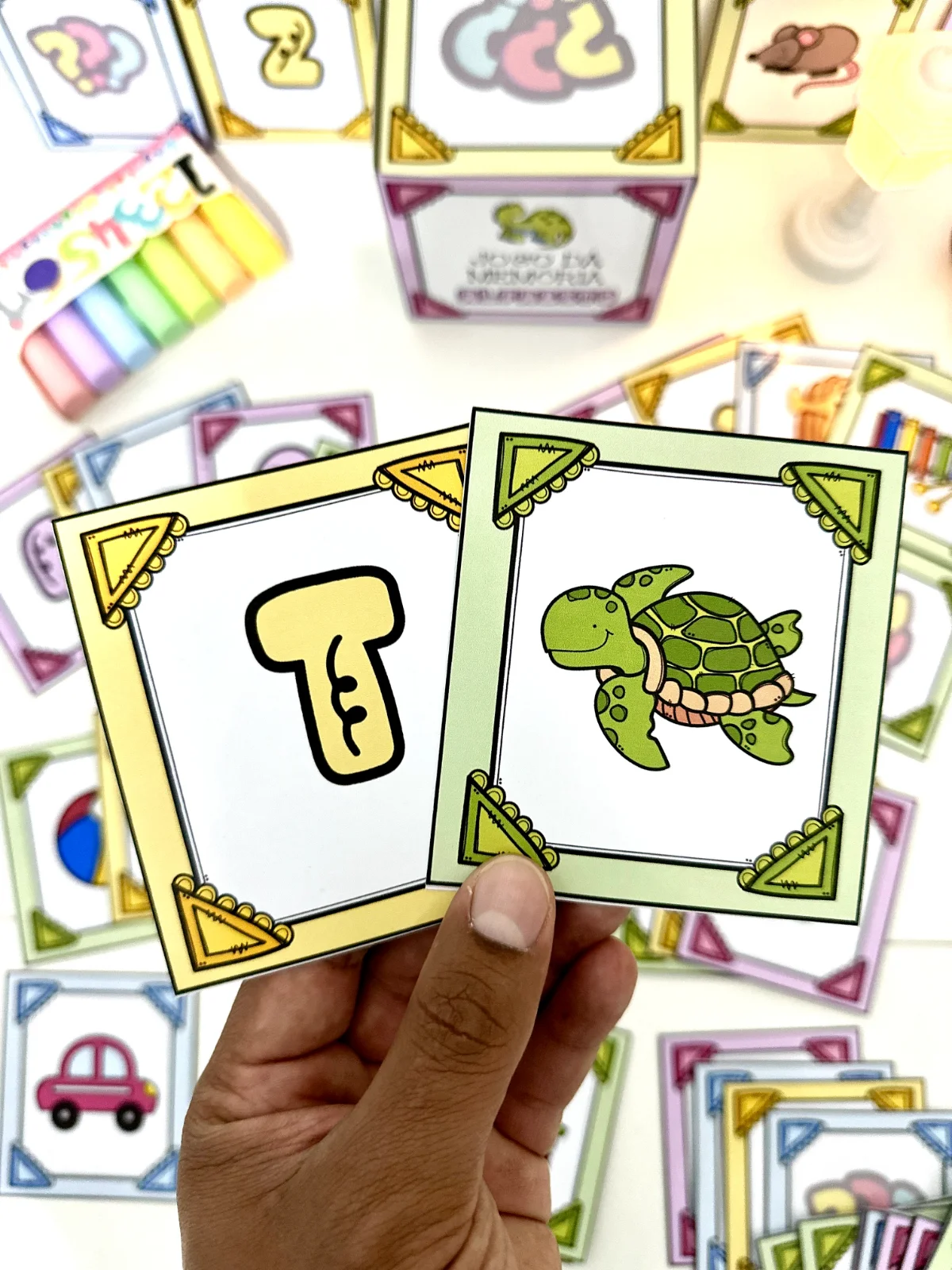 Jogo da Memoria do Alfabeto com caixa e fichas ilustradas — amostra 4: Jogo da Memória do Alfabeto com caixa e fichas…