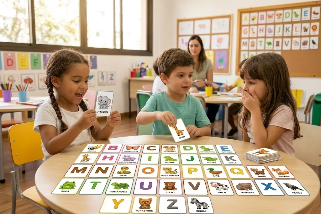Jogo da Memória do Alfabeto | Educação Infantil PDF — amostra 1: Jogo da Memória do Alfabeto com Animais 🐝🔤