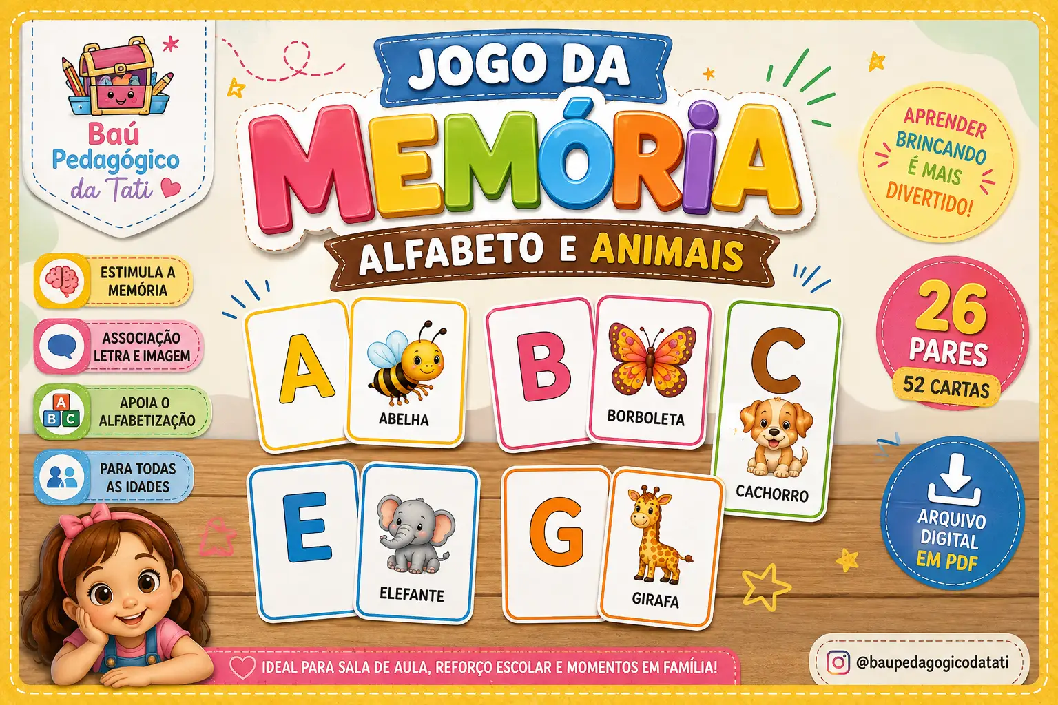 Jogo da Memória do Alfabeto | Educação Infantil PDF — Jogos pedagógicos para Educação Infantil: Jogo da memória com 52…