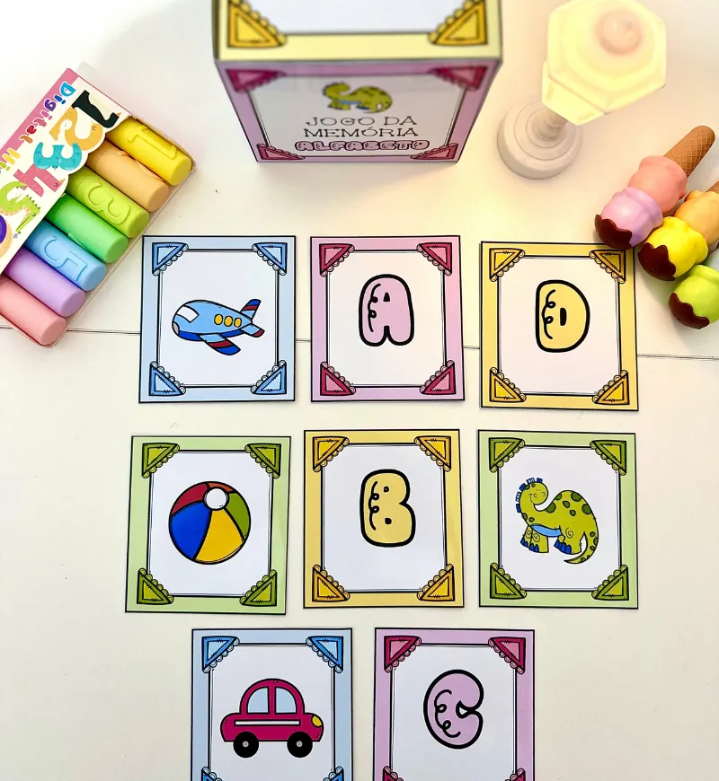 Jogo da Memória do Alfabeto em PDF com Fichas e Caixa — amostra 3: Como usar o jogo em sala de aula