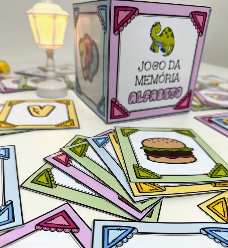 Jogo da Memória do Alfabeto em PDF com Fichas e Caixa — capa do material