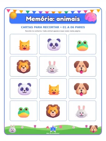 Jogo da Memória dos Animais para Imprimir — 18 Pares em PDF — amostra 2: Jogo da Memória dos Animais para imprimir: 36… Jogo da Memória dos Animais para Imprimir — 18 Pares em PDF — amostra 2: Jogo da Memória dos Animais para imprimir: 36…