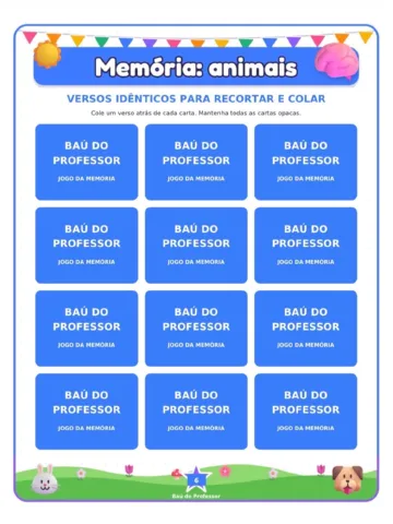Jogo da Memória dos Animais para Imprimir — 18 Pares em PDF — amostra 5: Jogo da Memória dos Animais para imprimir: 36… Jogo da Memória dos Animais para Imprimir — 18 Pares em PDF — amostra 5: Jogo da Memória dos Animais para imprimir: 36…