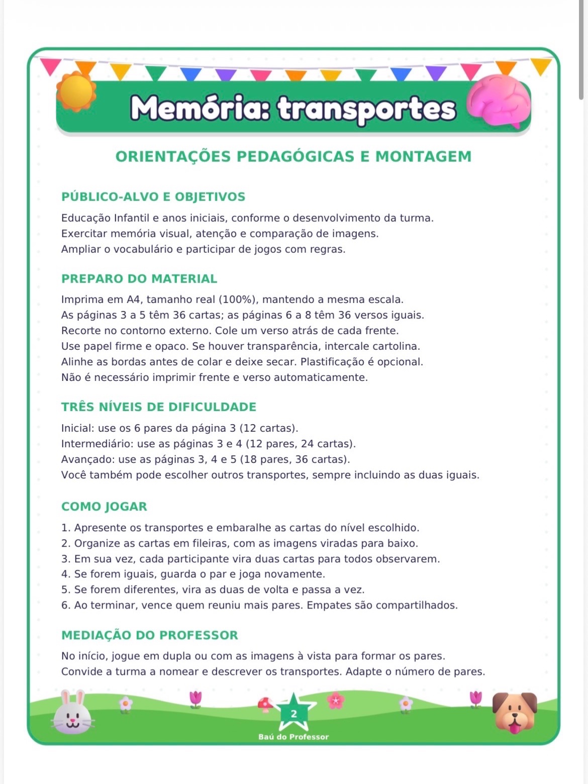 Jogo da Memória dos Meios de Transporte para Imprimir — 18 Pares PDF — amostra 1: Explore os meios de transporte em uma…