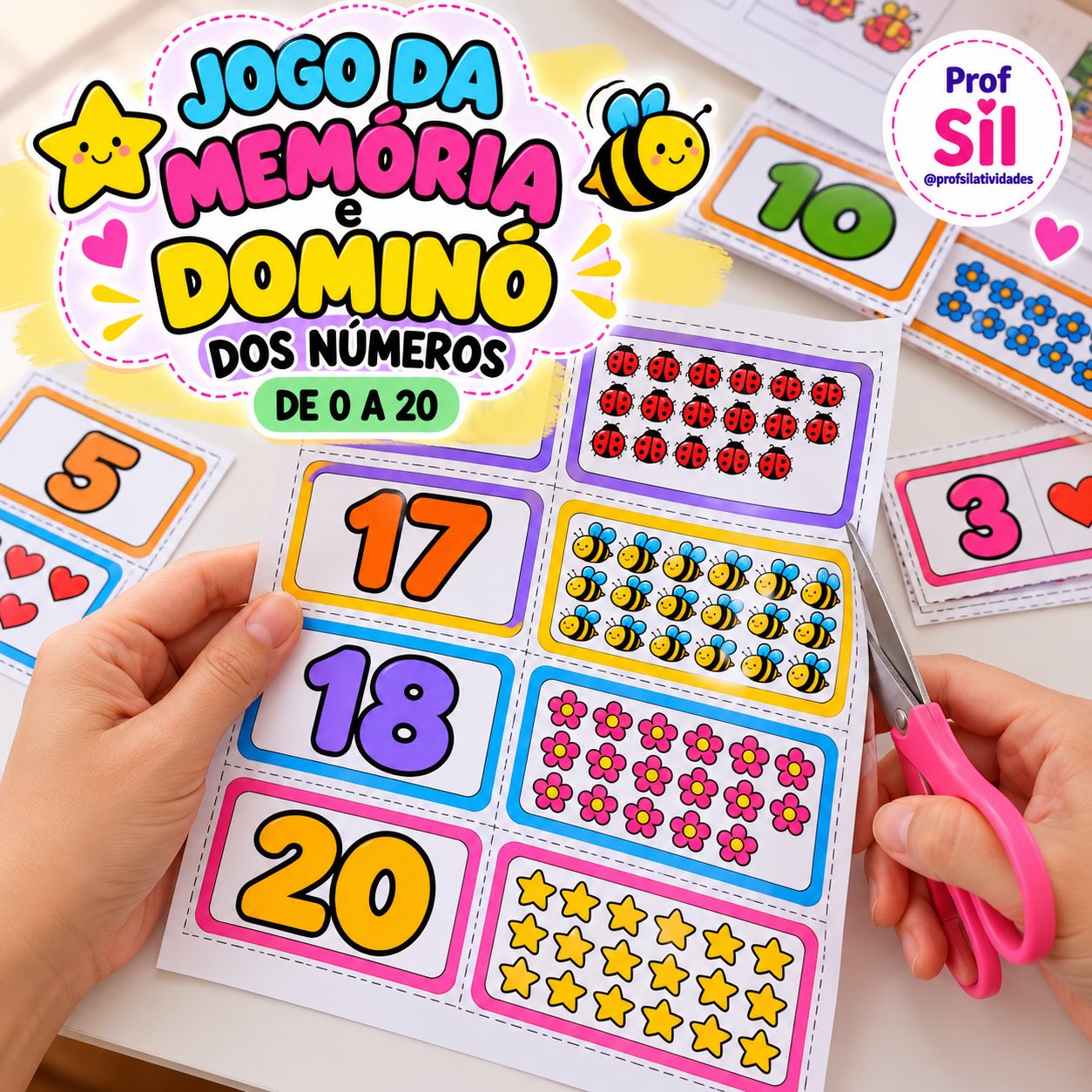 Jogo da Memória e Dominó dos Números do 0 ao 20 em PDF — amostra 1: 🎲 O QUE VOCÊ ENCONTRA NO MATERIAL?
