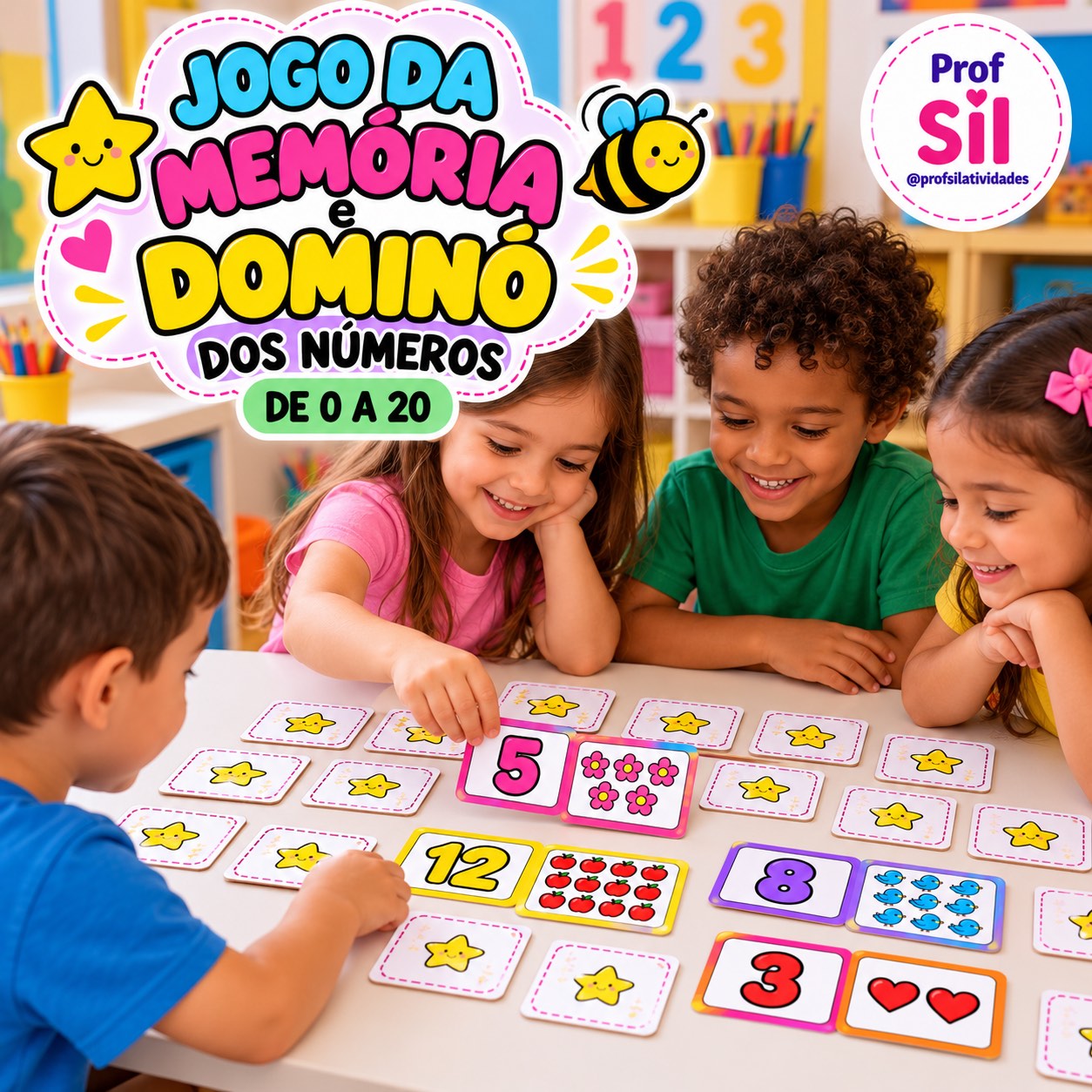 Jogo da Memória e Dominó dos Números do 0 ao 20 em PDF — amostra 2: 🧠 DUAS FORMAS DE BRINCAR E APRENDER!